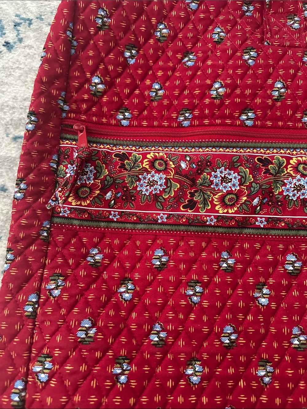 NWT! Vintage Vera Bradley Provincial Red Garment Bag soft travel luggage duffel - Picture 4 of 7